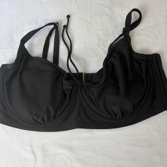 Xhilaration Other - Xhilaration Bikini Top Women 22W Black Excellent Underwire Front Tie Adjustable